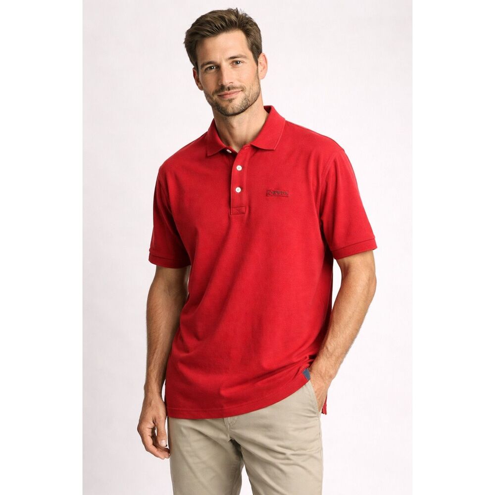 Orvis Red Polo Shirt Mens Large Tall Cotton Short Sleeve Logo